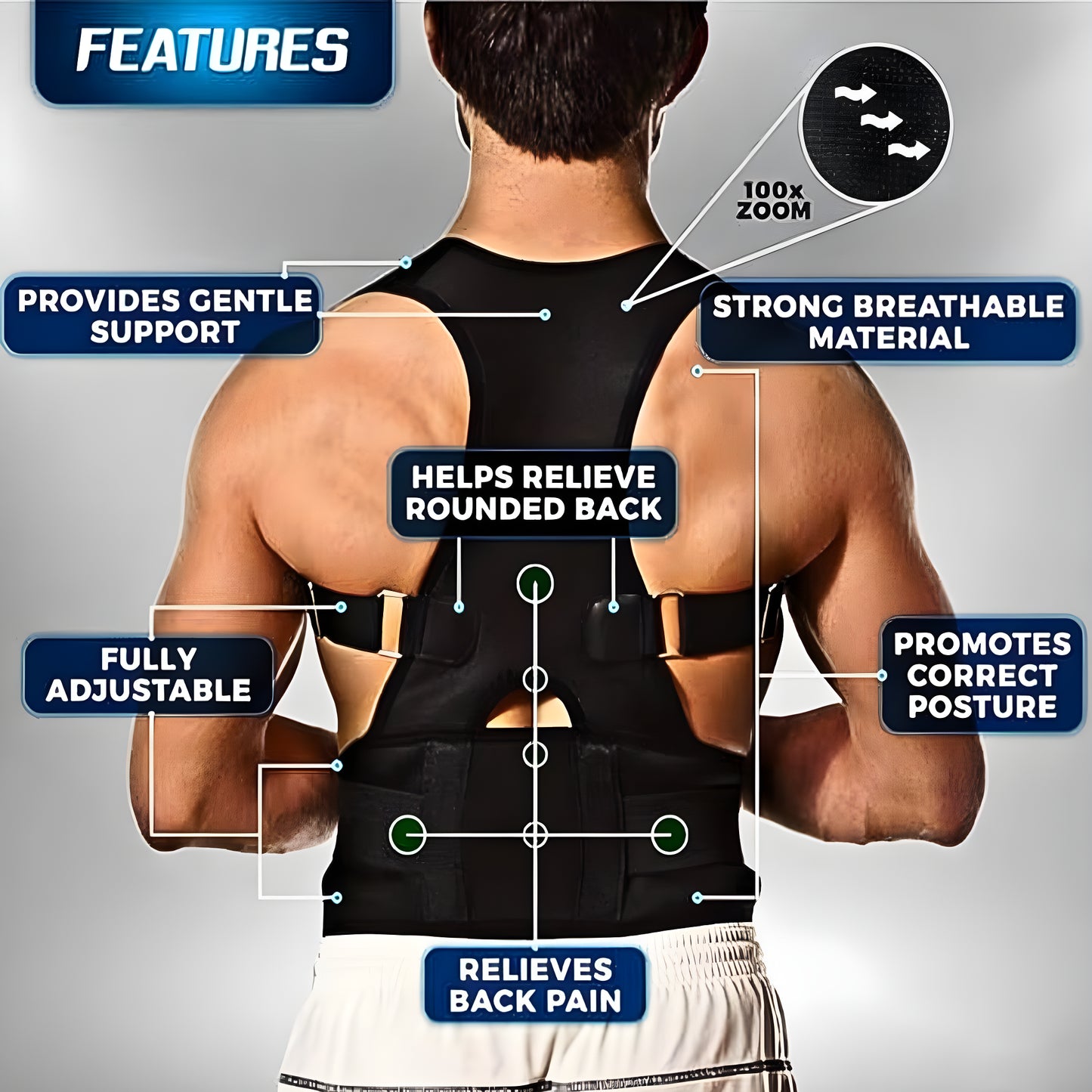 Buffo™ SpineAlign™ Posture Support Harness